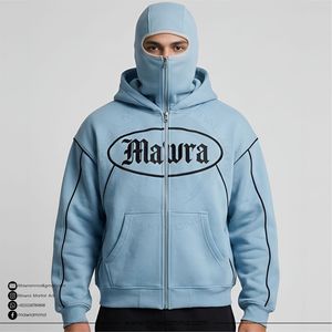 Sweat à capuche Ninja personnalisé unisexe 100% coton doublé Sherpa chaud d'hiver zippé brodé écologique style streetwear doux - Product Image 3