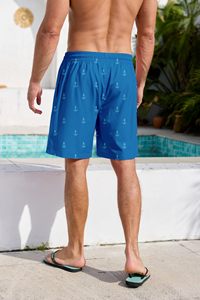 Pantalones cortos de hombre con estampado de palmeras, cintura elástica con cordón, para verano, playa, vacaciones, tropicales, coloridos, camisa superior para hombre, verano - Product Image 5