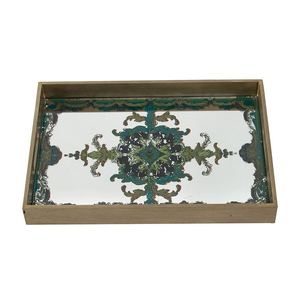 Wholesale Luxury Rectangular Wood Enamel Finished Dining Tray Bulk Hotel Serving Platter Elegant Patterned Tableware - Product Image 2