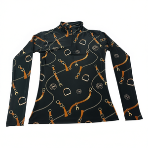 Haut de base respirant en textile pour l'équitation, design personnalisé, avec fermeture éclair, vêtement de performance équestre - Product Image 2