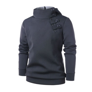 Sudadera con Capucha para Hombre, Personalizada OEM, Cuello Alto, Mezcla de Poliéster, Cierre de Botones, Venta al Por Mayor, Marcas de Ropa Urbana, Fabricante de Marca Privada - Product Image 1