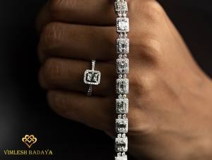 Pulsera de Diamantes Cultivados en Laboratorio Certificados por IGI, Corte Redondo, Diseño Ilusión, Pulsera Eternity Hecha a Mano, Joyería con Piedra de Nacimiento para Mujer - Product Image 3