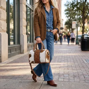 Vegan Leather Vintage Style Women's Hand Bag Diamond Lattice Pattern Chains Decoration Two Straps Large Capacity Leather <b>Handbag</b> - Product Image 5