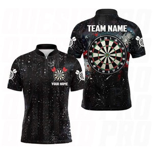 Camisetas y Polos de Dardos 3D Personalizados para Hombre y Mujer, con Nombre Personalizado, Diseño de Galaxia y Bandera Americana, Gráfico de Dardos, Camiseta Única - Product Image 3