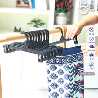 SB TECH 10er-Pack 20cm Kunststoff-Kleiderbügel mit Clips (ohne Gummipolster) – Starker Halt, platzsparender Kleiderorganizer für den Kleiderschrank