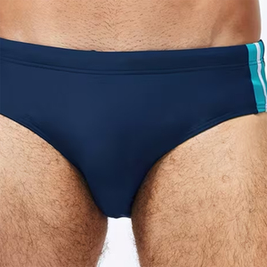 Short de bain pour homme de haute qualité, bleu marine, séchage rapide, tissu 100% polyester, taille élastique, sous-vêtements de bain pour adulte - Product Image 6
