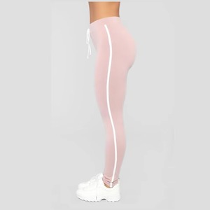 <b>Women's</b> Pink 2 Piece Hooded Sweatshirt Set Short Leggings Sporty Knitted Stretchy Streetwear Eco-Friendly 100% Cotton Workout - Product Image 3