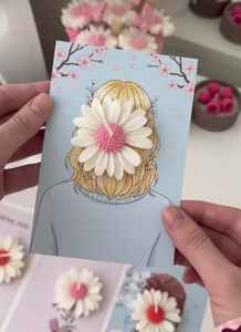 Bougie parfumée artisanale en cire de soja, motif marguerite, avec carte cadeau personnalisée, prix de gros - Product Image 2