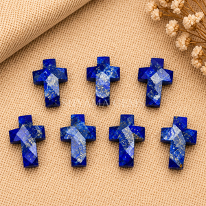 <b>Lapis</b> <b>Lazuli</b> Cross Shape 15x10mm Handmade Gemstone Carving Pendant for Jewelry Making Crystal Healing Reiki Energy Wholesale - Product Image 4