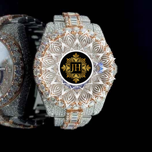 Reloj Deportivo de 41 mm para Hombre, Colección Hip Hop, con Caja de Acero Inoxidable y Logotipo Personalizado, Esfera con Incrustaciones de Diamantes Moissanite Grandes - Product Image 1