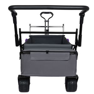 Lightweight Foldable 480Lbs Collapsible Wagon Cart with Push Handle 7\" All Terrain Wheels for <b>Camping</b> - Product Image 5