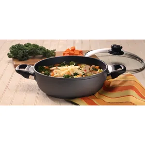 Casserole haut de gamme en acier inoxydable, fabriquée à la main, écologique, style américain, avec couvercle en aluminium, diamètre 33 cm, pour accessoires de cuisine - Product Image 2