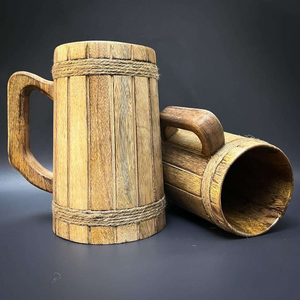 Handmade Germany <b>Large</b> Wooden Barrel Stainless Steel Beer <b>Cup</b> Wholesale <b>Large</b> Capacity For Parties Personalized Beer mug - Product Image 2