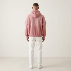 <b>Men's</b> <b>Pink</b> Washed Hoodie Oversized Pullover Streetwear Heavyweight Fleece <b>Sweatshirt</b> Casual Blank Custom Apparel Wholesale - Product Image 5