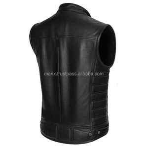 Chaleco de Motocicleta Étnico para Hombre, de Cuero Genuino de Alta Calidad, Transpirable, Ecológico, 3D, con Múltiples Bolsillos, Personalizable, para Invierno y Uso en Exteriores - Product Image 3