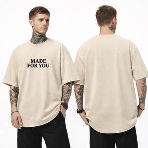 T-shirts décontractés d'été personnalisés OEM pour hommes, vente en gros, surdimensionnés, 100 % coton, avec épaules tombantes, du Bangladesh - Product Image 1