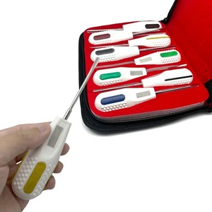 Kit de 10 Élévateurs Dentaires Manuels en Acier Inoxydable – Extracteur de Dents Courbé/Droit, Élévateur de Racine, Outils de Chirurgie Buccale, Poignée Ergonomique - Product Image 2