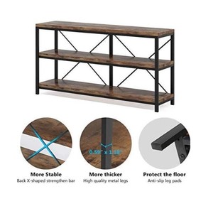 Mesa Consola Moderna de Madera con Estructura Metálica, Diseño Industrial, Mueble de Almacenamiento para Sala de Estar - Product Image 5
