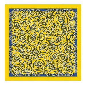 Écharpe florale Sigma Gamma Rho bleu et or, écharpe de sororité grecque, imprimé rose, élégante, légère, accessoire de mode - Product Image 5
