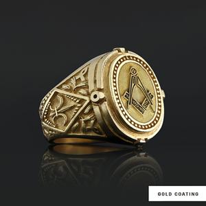 Bague Maçonnique BOJ 010 Personnalisée Unisexe, Bague Chevalière Maître Maçon du Texas, Style Hip Hop Argenté, Prix Bas - Product Image 6