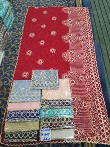 Hiyab de Algodón Voile para Mujer, con Bordado Floral Dorado y Pedrería, Ligero, Transpirable, a la Moda, Proveedor Mayorista - Product Image 3