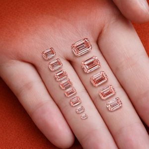 Diamante rosa de corte esmeralda cultivado en laboratorio de 1.0 CT, suelto, VS1-VS2, corte excelente, certificado por IGI, diamante de alta calidad para joyería. - Product Image 3