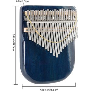 Piano à pouces portable 21 touches Karimba en bois de Sapele massif, Mbira à plateau plat avec marteau de réglage pour l'étude et l'enseignement - Product Image 2