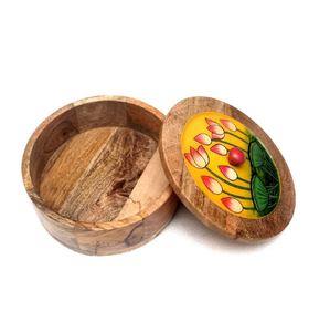 Design Eco-Friendly wood Enamel Printed Casserole <b>Pot</b> Fully Handcrafted Wood Hand Grip for at best price - Product Image 4