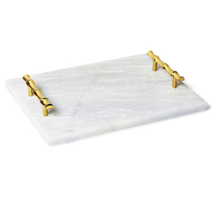 Plateau de service industriel en marbre avec poignée en laiton doré, accessoire décoratif pour la maison, les mariages et les hôtels, plateaux en laiton et en marbre - Product Image 5