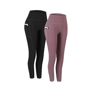 High Waist Yoga <b>Leggings</b> for Women Full Length Seamless Stretch Fitness Workout Pants Solid Color Spandex <b>Nylon</b> Activewear - Product Image 6