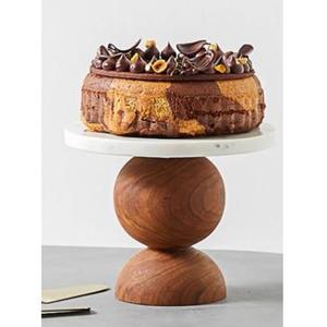 Natural Finish for Fruit Display and Party Celebrations Superior Quality Luxurious Eco-Friendly Wooden <b>Cake</b> <b>Stand</b> With <b>Dome</b> - Product Image 6