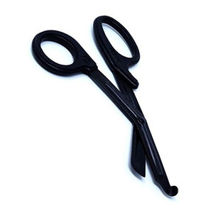 Ciseaux de traumatologie en acier inoxydable noir, ciseaux à pansements, 5,5 pouces, hémostatique droit, kit de premiers secours d'urgence médicale - Product Image 2