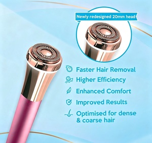 Rechargeable Facial Hair Remover big blade head 360-degree LED 18K gold plated Type C rose gold plated - Product Image 5