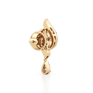 IGI Certified Lab Grown Diamond Leaf <b>Drop</b> Earrings 9KT Yellow / White & Rose Gold Dangle Earrings with Teardrop Accent for Women - Product Image 3