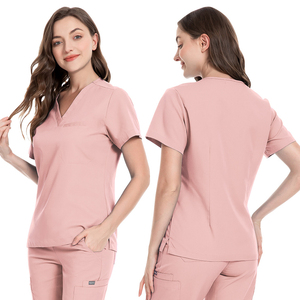 Factory Unisex V-Neck 2-Piece Custom Logo Woven Seamless Breathable Dental Clinic Jogger Hospital Uniform Medical <b>Scrubs</b> <b>Sets</b> - Product Image 1