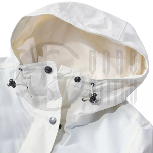 Chaqueta Larga con Capucha y Bloques de Color para Mujer, con Bolsillos de Parche, Exterior de Poliéster Impermeable, para Otoño - Product Image 2