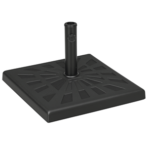 Base per Ombrellone da Patio in Resina Quadrata da 20 Pollici, 42 libbre, Diametro 1.26"/1.5"/1.9", Nera, per Pali di Ombrelloni da Hotel da 2.7m/3m - Product Image 1