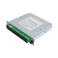 1x9 LGX Optical PLC Splitter Module Card Insertion SC/APC Uneval Cassette Box 9 Ports Fiber for FTTH 3G 4G Networks