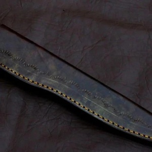 A&M Enterprises Handmade Damascus Steel Fillet <b>Knife</b> with <b>Bone</b> <b>Handle</b> and Leather Sheath Professional Survival Tracker <b>Knives</b> - Product Image 4