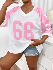 Haut en maille surdimensionné personnalisé pour femme, style streetwear tricoté, col en V, respirant, style sportif, vente en gros OEM - Product Image 2