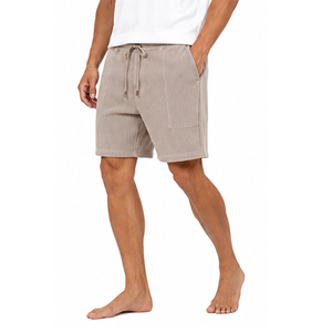Shorts en maille gaufrée pour hommes, taille élastique, décontractés, pour la gym, séchage rapide, tissu texturé doux, conception personnalisée, OEM, marque privée - Product Image 1