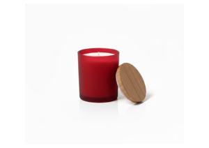 Elegant Scented Soy Wax Cylinder Glass Jar Candles Modern Wooden Lids Christmas New Year. Handmade Eco-Friendly Customized - Product Image 1