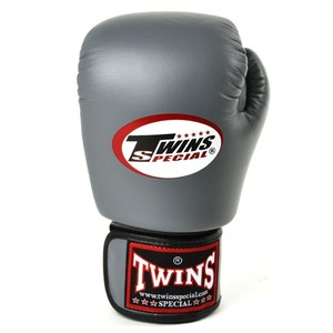 Gants de boxe gris Premium Twins pour l'entraînement et le sparring, logo personnalisé, cuir de vachette véritable - Product Image 3