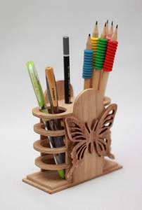<b>Rustic</b> Timber Pencil Holder for Study Room Decorative Wood Pen Storage for Home Office Solid Hardwood Stationery Holder for <b>Desk</b> - Product Image 6
