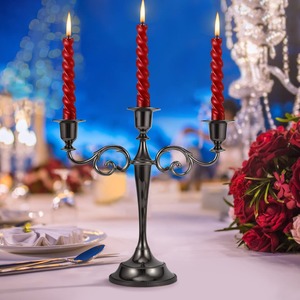 Support à bougie en fer de qualité supérieure, porte-bougie décoratif en métal avec une construction solide et durable, design élégant, idéal pour la table à manger - Product Image 5