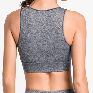 Sujetador Deportivo Gris para Mujer, de Alta Sujeción, para Entrenamiento y Fitness, Diseño Transpirable de Punto, Estilo Deportivo - Product Image 5