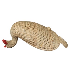 Panier en rotin tressé à la main en forme de canard, à ouverture supérieure, en osier, pour rangement de jouets animaux de la ferme, bac de rangement, corbeille à fruits de comptoir - Product Image 5