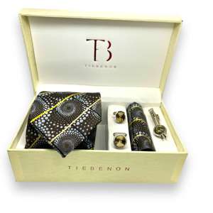 Corbata de Poliéster a Cuadros Marrones - Product Image 1