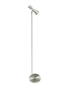 Lampe sur pied LED moderne réglable, abat-jour cylindrique gris, support métallique, lumière blanche froide Ra80, pour chevet, lecture, chambre, hôtel, salon - Product Image 1