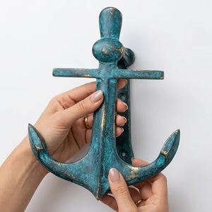 Coastal Style Anchor Wall Hook Cast Iron Bronze Finish Durable Home Office Bar Decor - Product Image 1